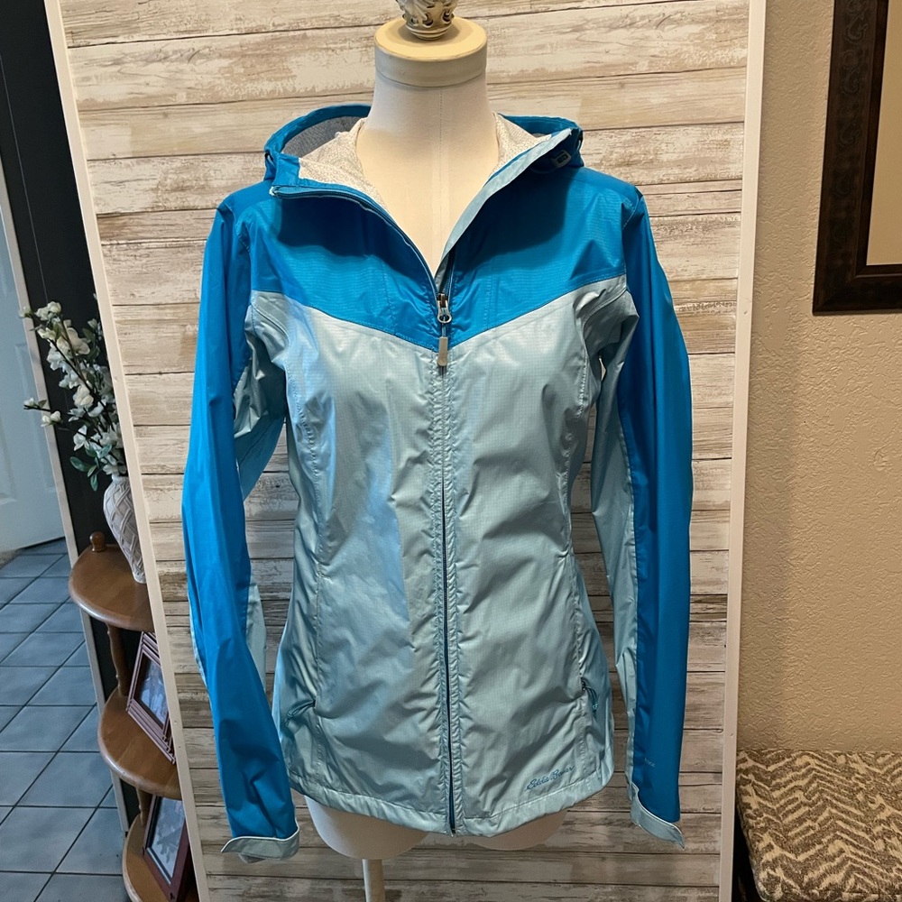 Women’s rain jacket Eddie Bauer tall small turquoise